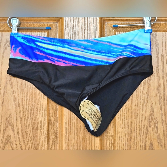 Colorful Two-Piece Bikini • Mid-Rise Bottoms • Tie Top • Size Medium • - Picture 2 of 9